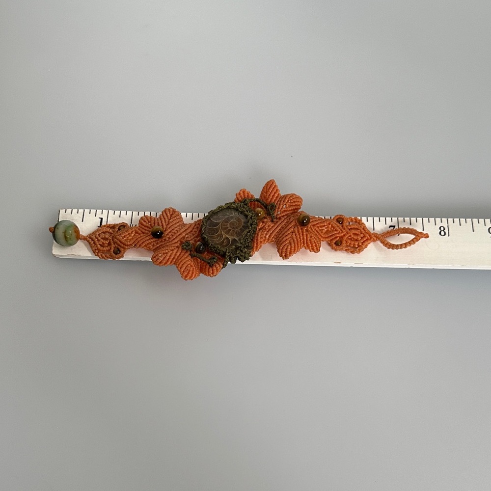 Artisanal Handcrafted Orange green Quartz stone Beaded Bracelet - Picture 11 of 11